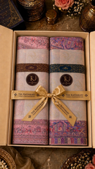 The Kapdakart His & Her Collection Of Semi Pashmina Non Reversible Stole with Premium Box Packaging