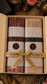 The Kapdakart His & Her Collection Of Semi Pashmina Stole with Premium Box Packaging