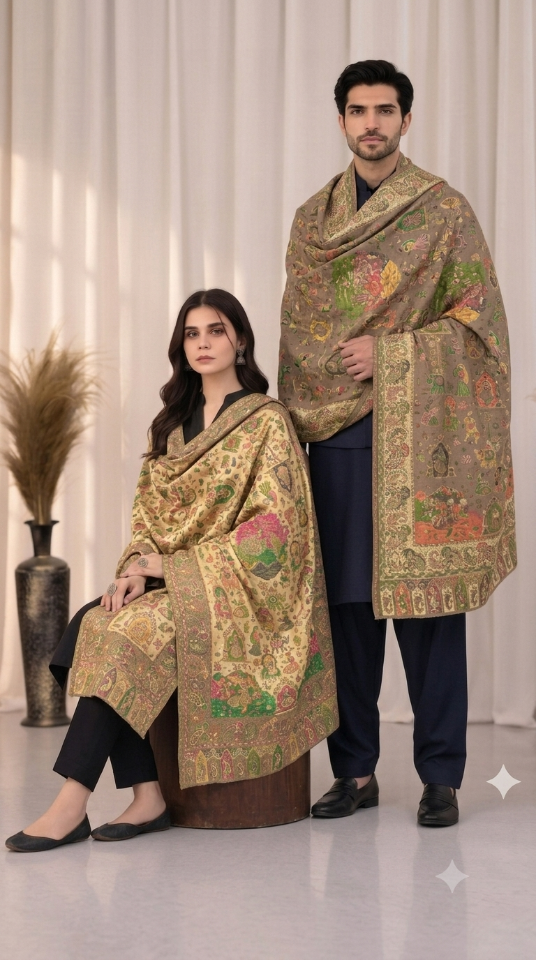 Heritage Reverie Semi Pashmina Reversible Stoles