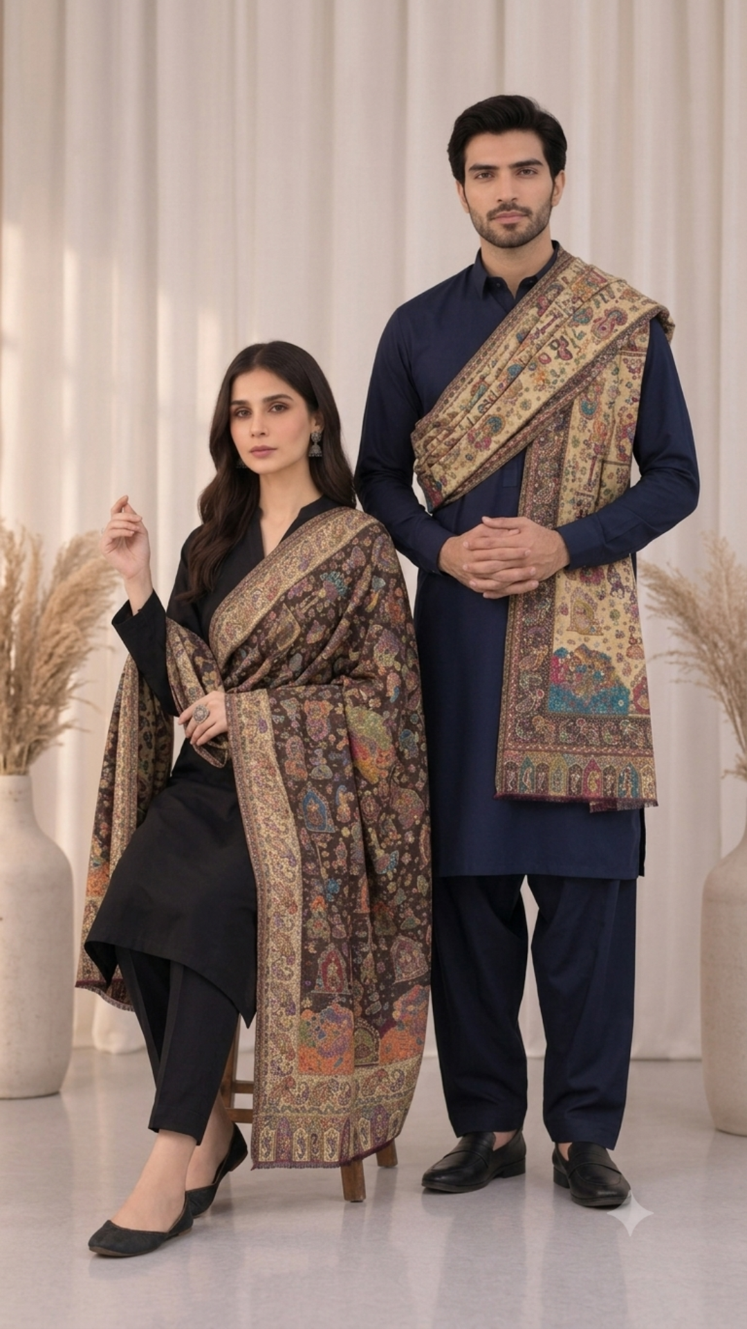 Heritage Reverie Semi Pashmina Reversible Stoles