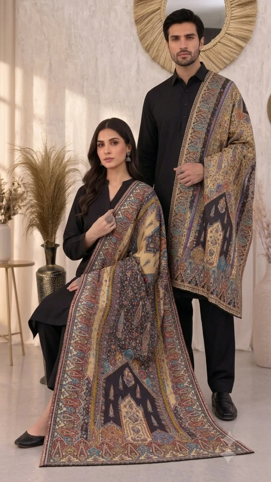 Paisley Heritage Reversible Semi Pashmina Stole
