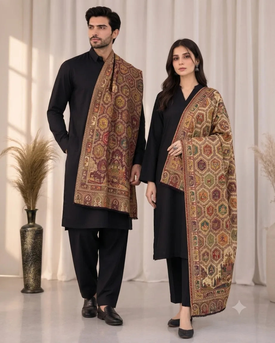 Mosaic Heritage Reversible Pashmina Stole