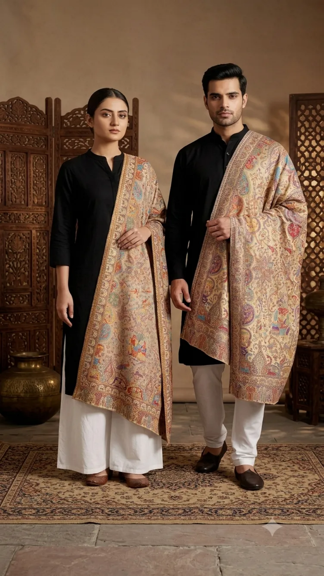 Royal Tapestry Reversible Semi Pashmina Stole