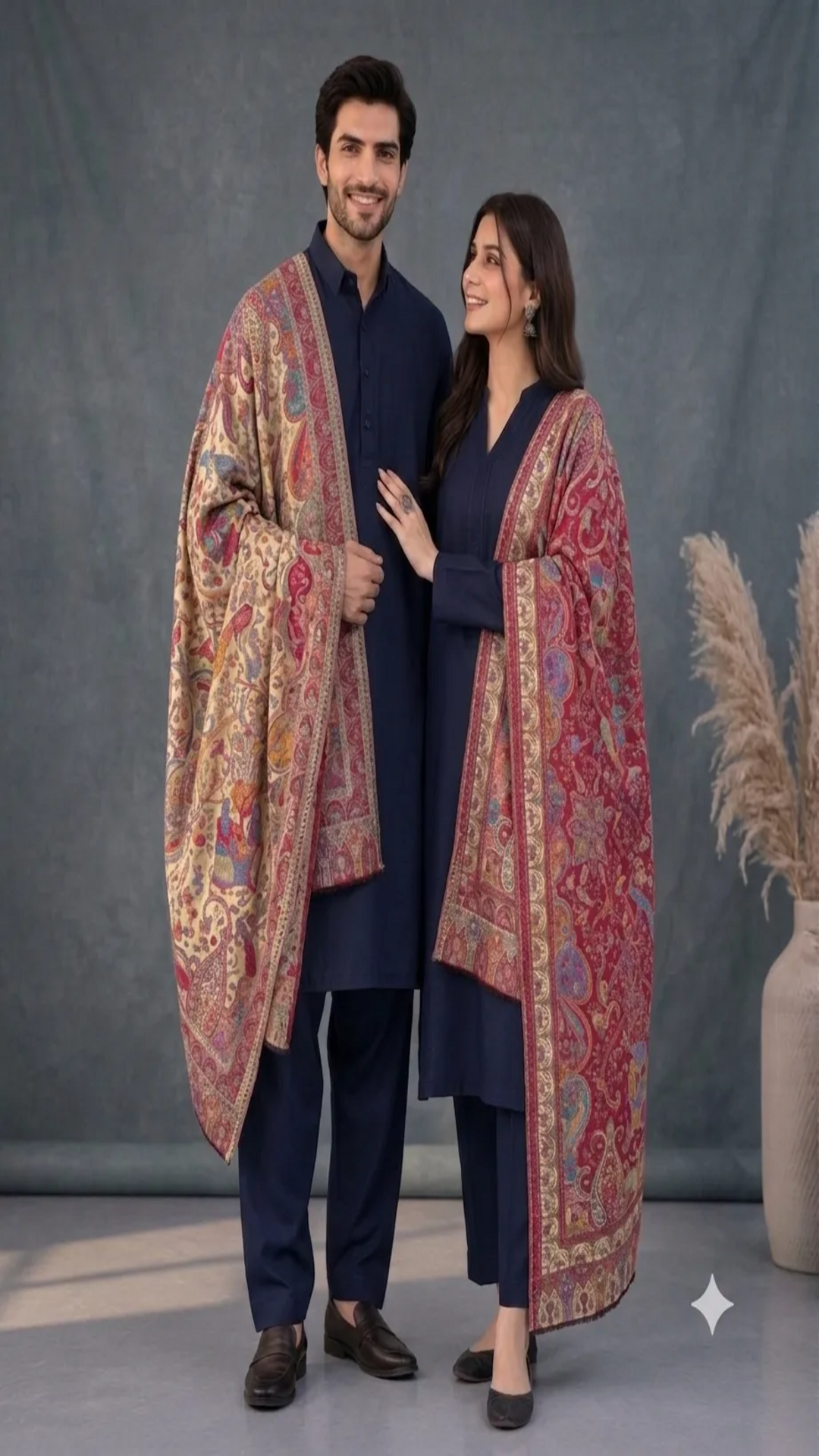 Royal Tapestry Reversible Semi Pashmina Stole