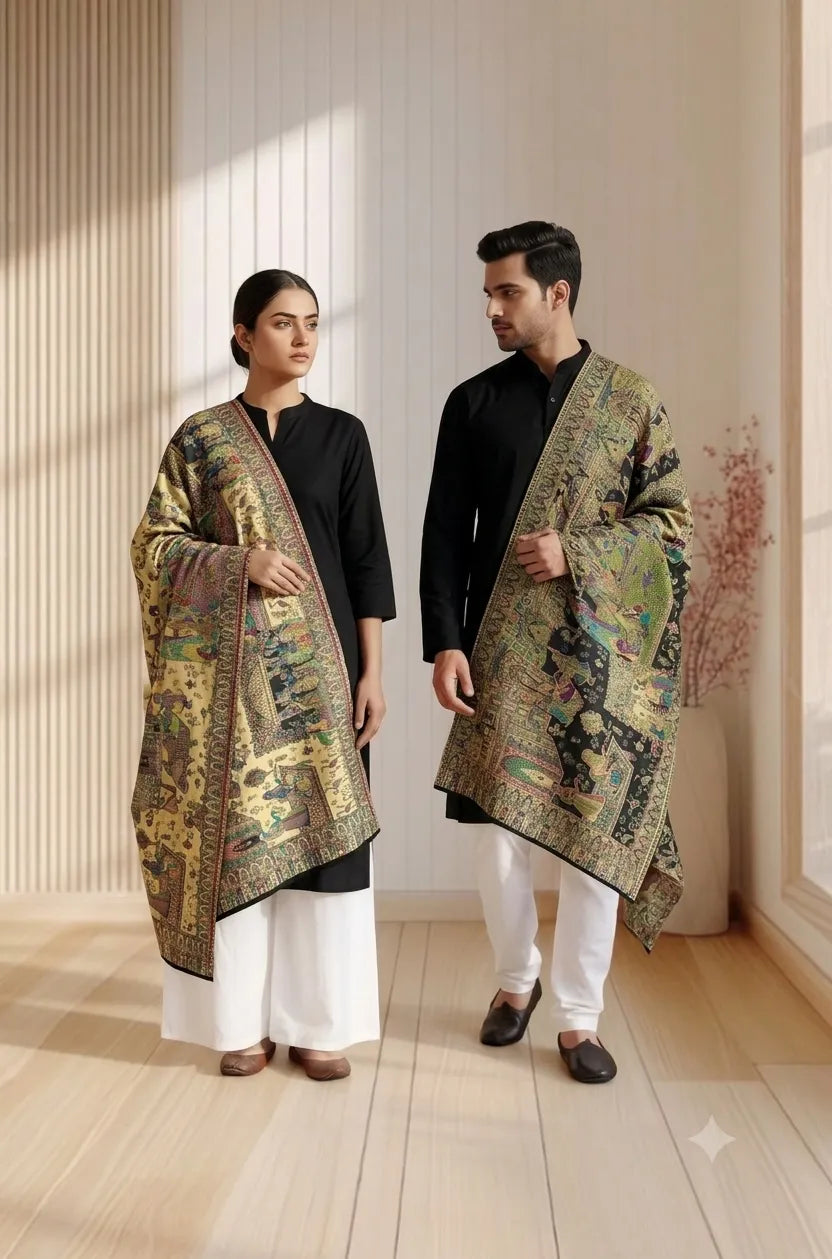 Exquisite Reversible Semi-Pashmina Stole