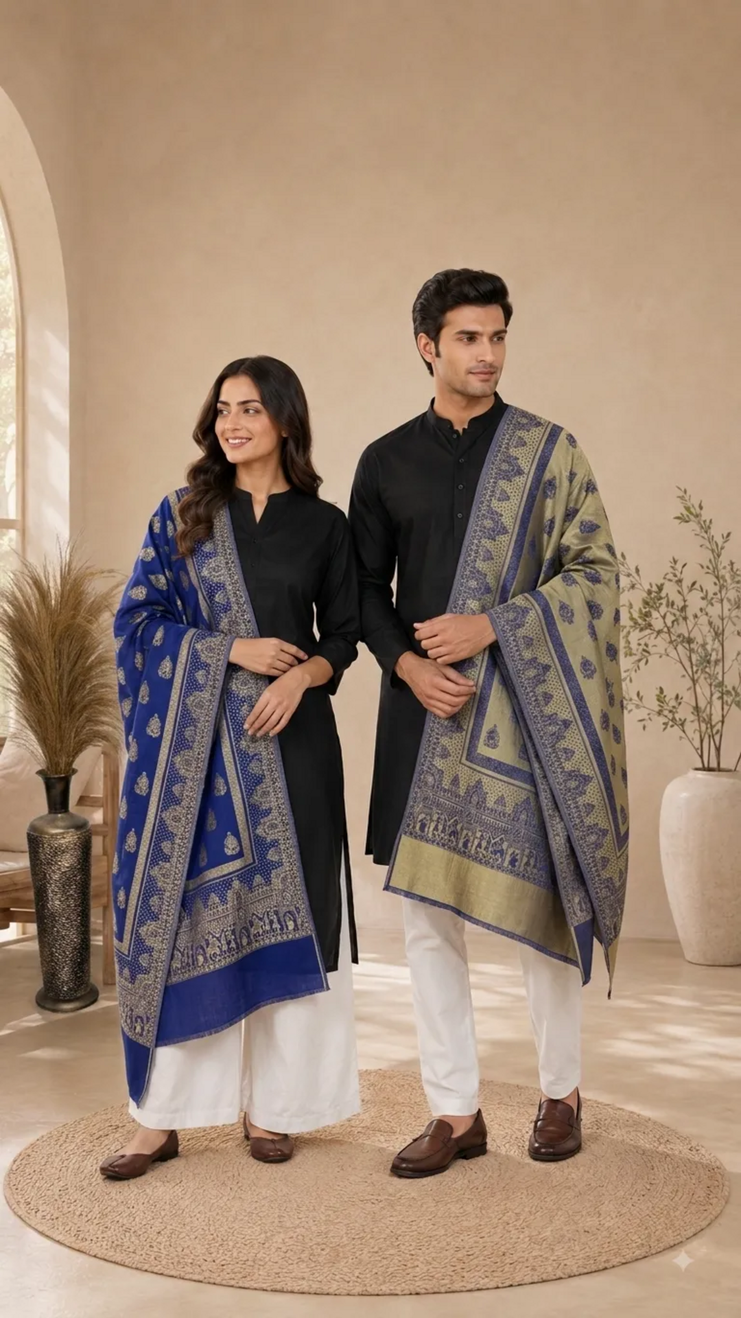 Reversible Moonlight Unisex Stoles With Curated Box Packaging