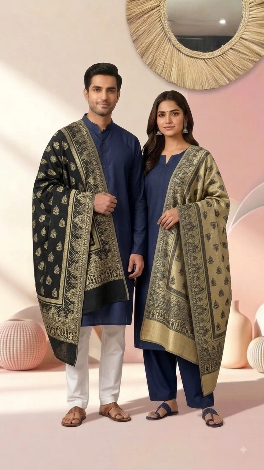 Reversible Moonlight Unisex Stoles With Curated Box Packaging