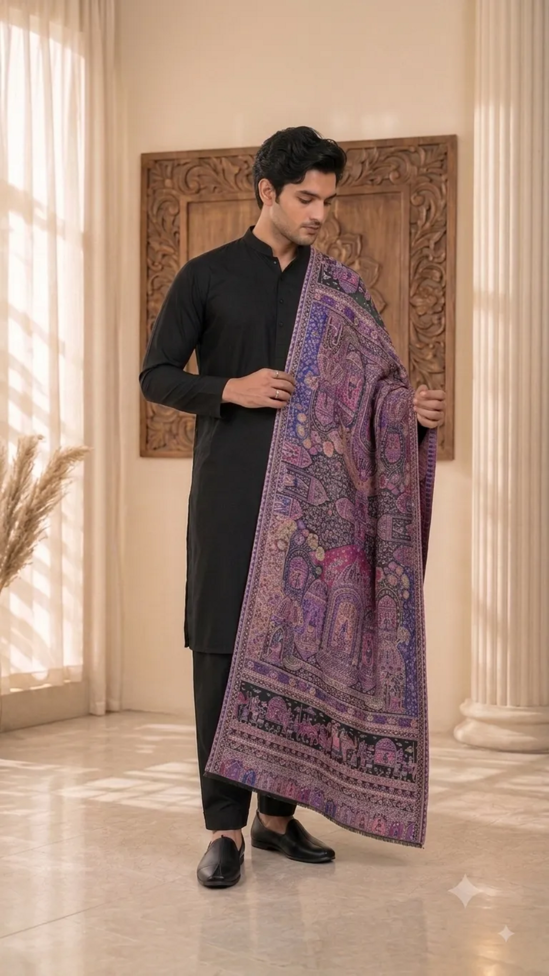 Non Reversible Semi Pashmina Unisex Stoles With Curated Box Packaging