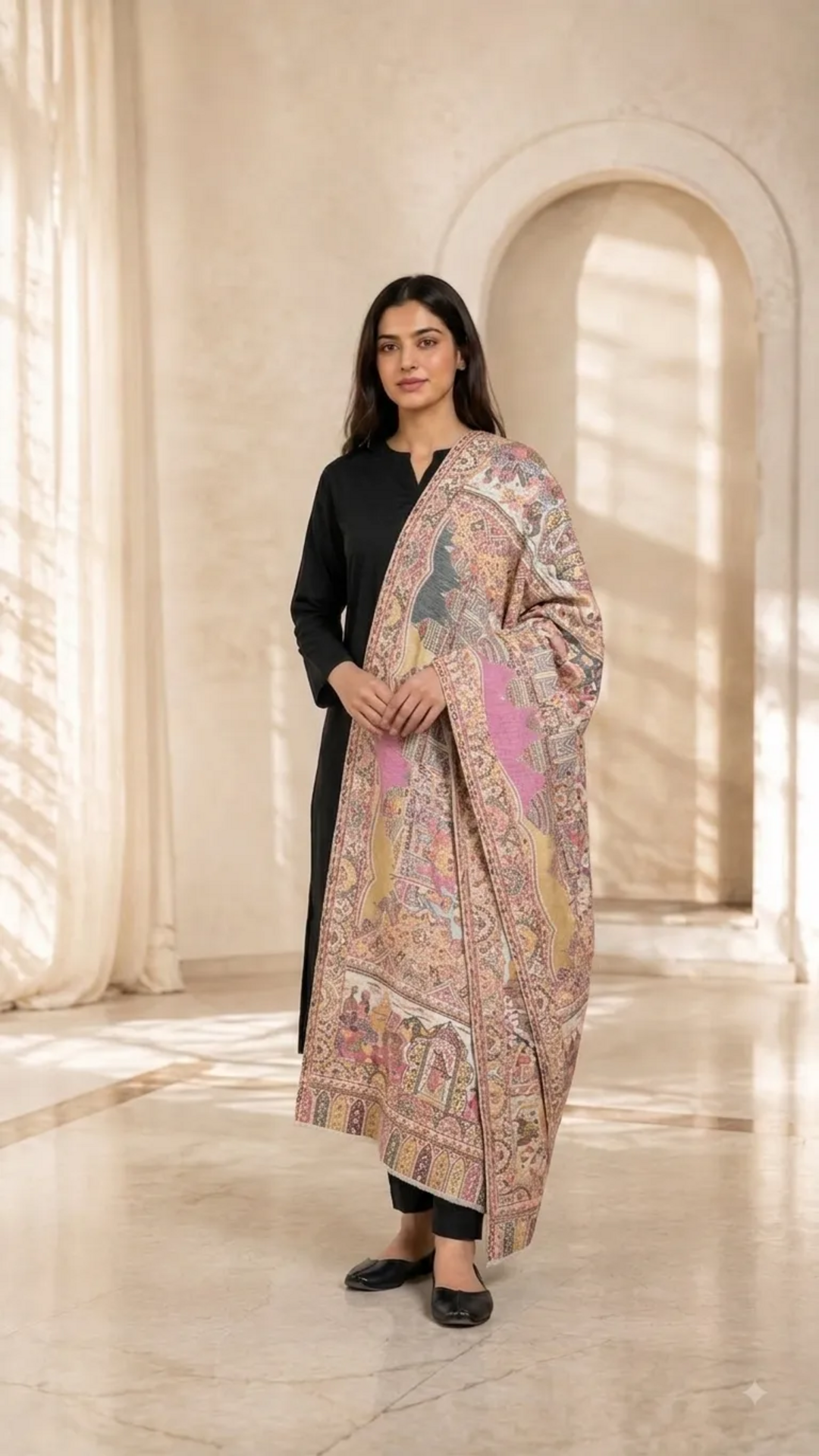 Non Reversible Semi Pashmina Unisex Stoles With Curated Box Packaging