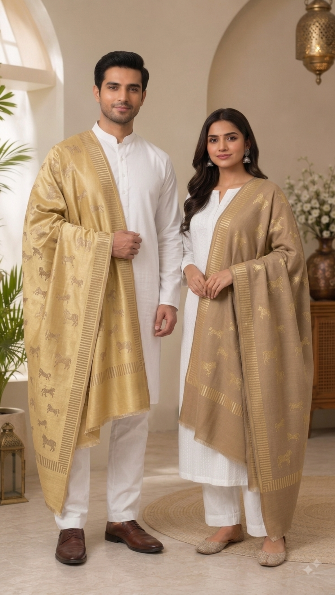 Reversible Pashmina Unisex Stoles - Pack of 1 With Premium  Curated Box Packaging