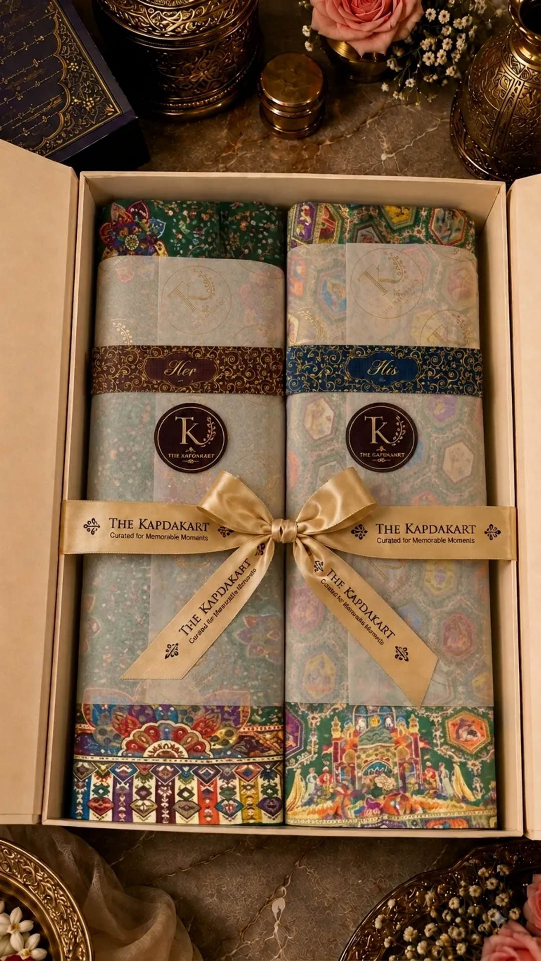The Kapdakart His & Her Collection Of Semi Pashmina Stole with Premium Box Packaging