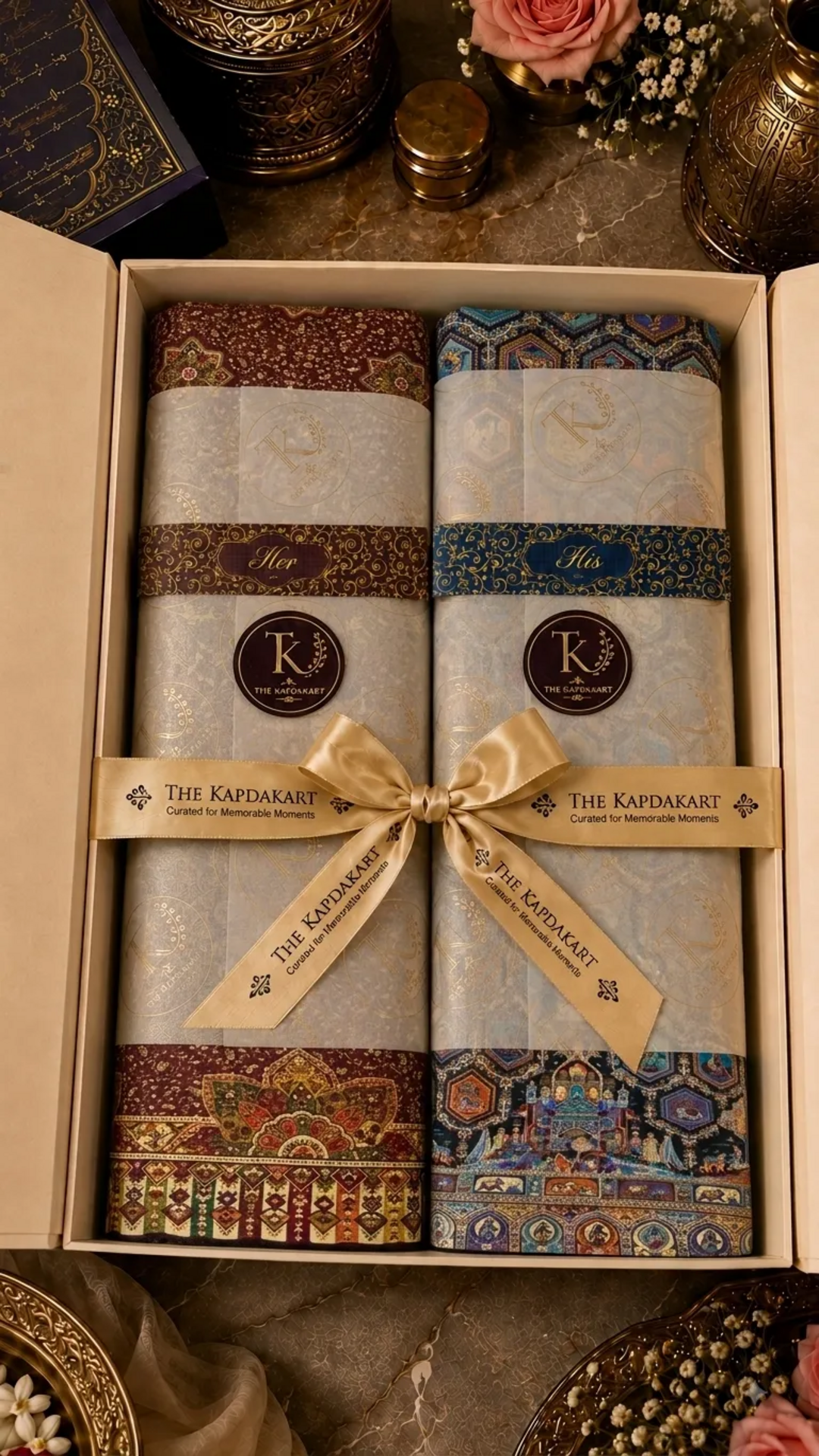 The Kapdakart His & Her Collection Of Semi Pashmina Stole with Premium Box Packaging