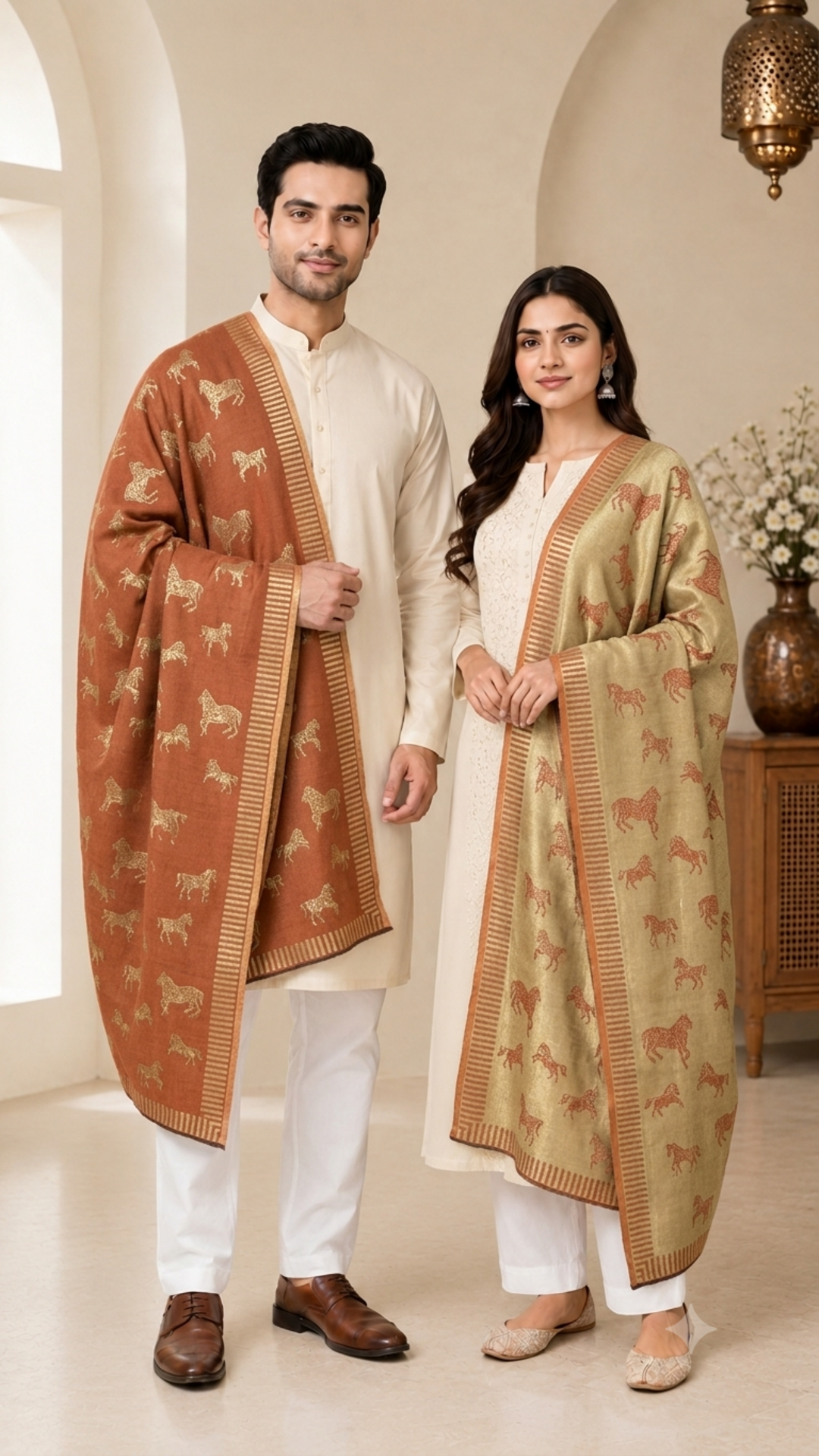 Reversible Pashmina Unisex Stoles - Pack of 1 With Premium  Curated Box Packaging