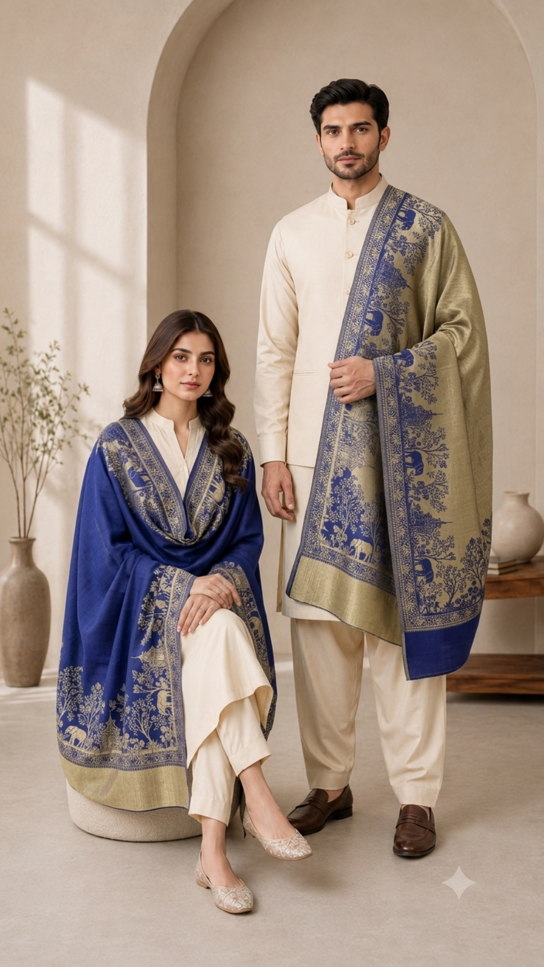 Reversible Moonlight Unisex Stoles - Pack of 1 With Premium  Curated Box Packaging