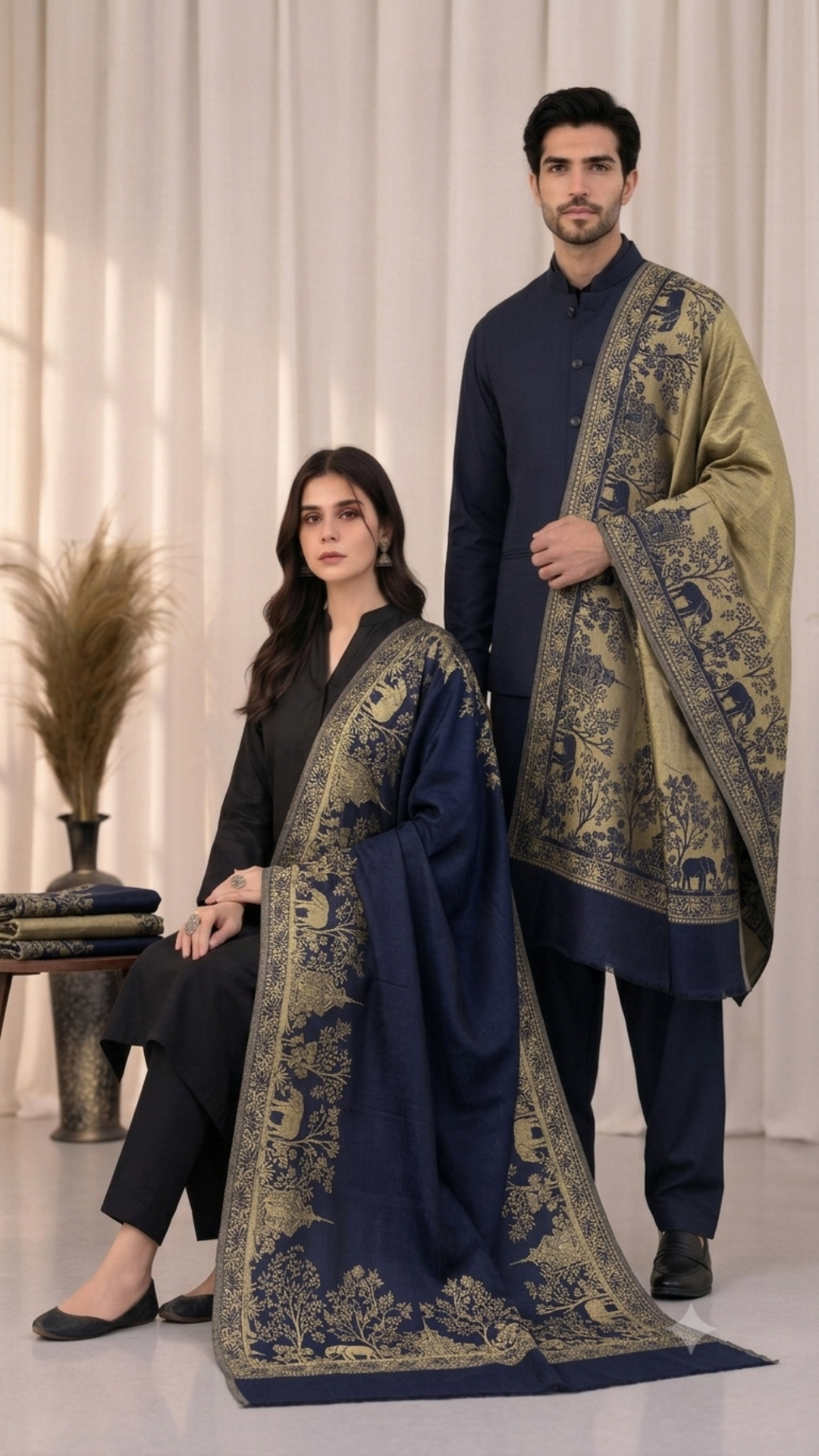 Reversible Moonlight Unisex Stoles - Pack of 1 With Premium  Curated Box Packaging