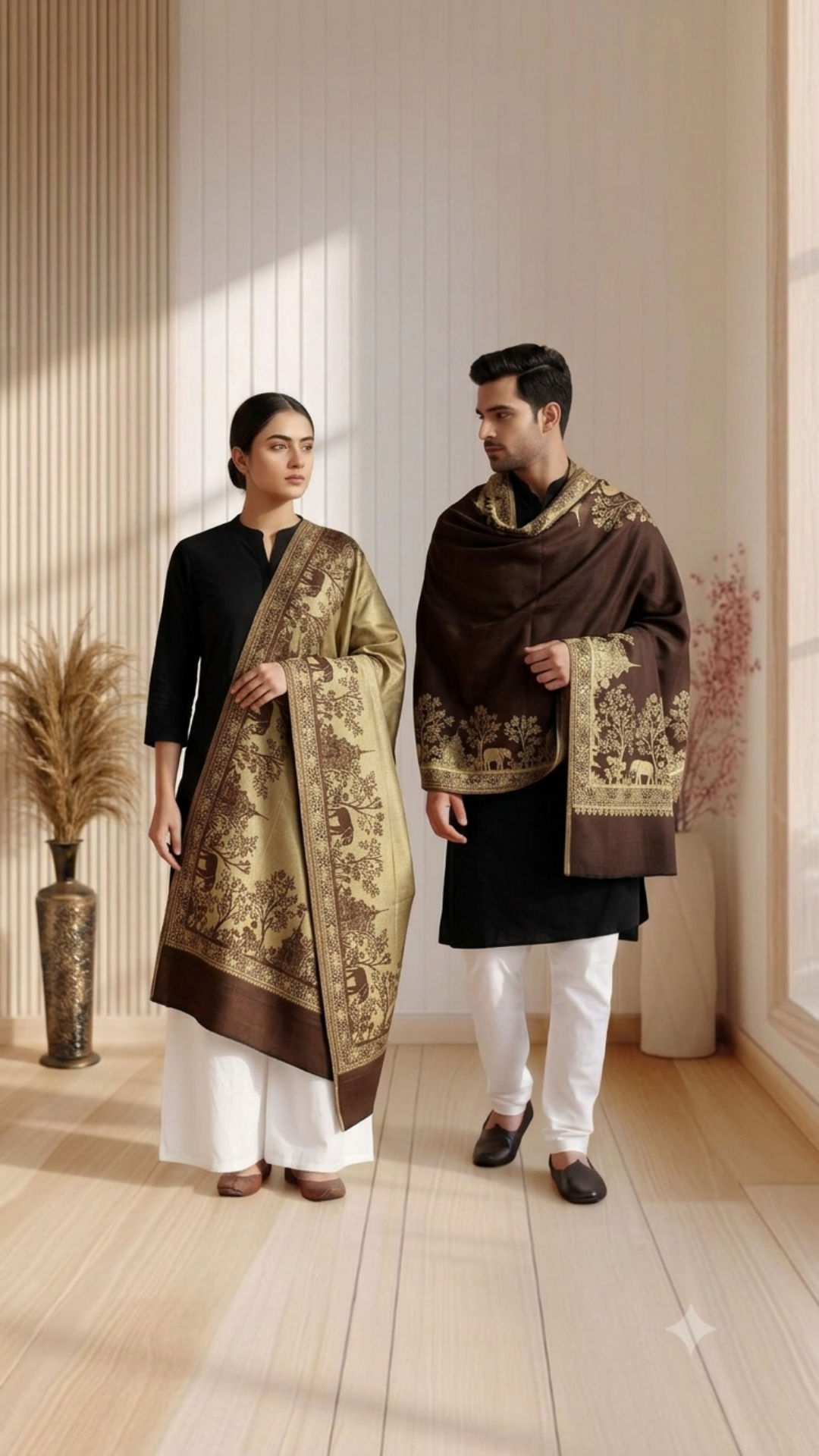 Reversible Moonlight Unisex Stoles - Pack of 1 With Premium  Curated Box Packaging