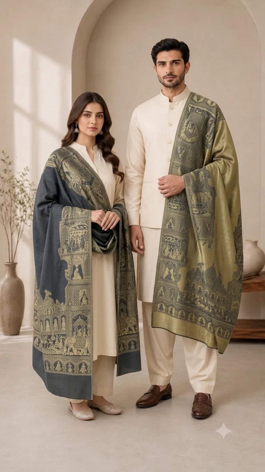 Reversible Moonlight Unisex Stoles - Pack of 1 With Premium Curated Box Packaging