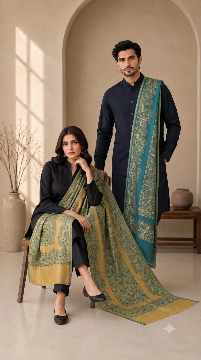 Reversible Moonlight Unisex Stoles - Pack of 1 With Curated Box Premium Packaging