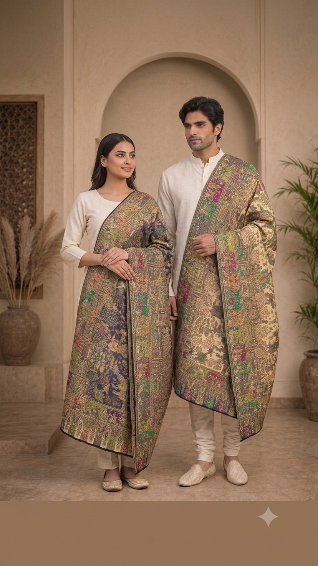 Reversible Semi Pashmina Unisex Stoles With Curated Box Packaging