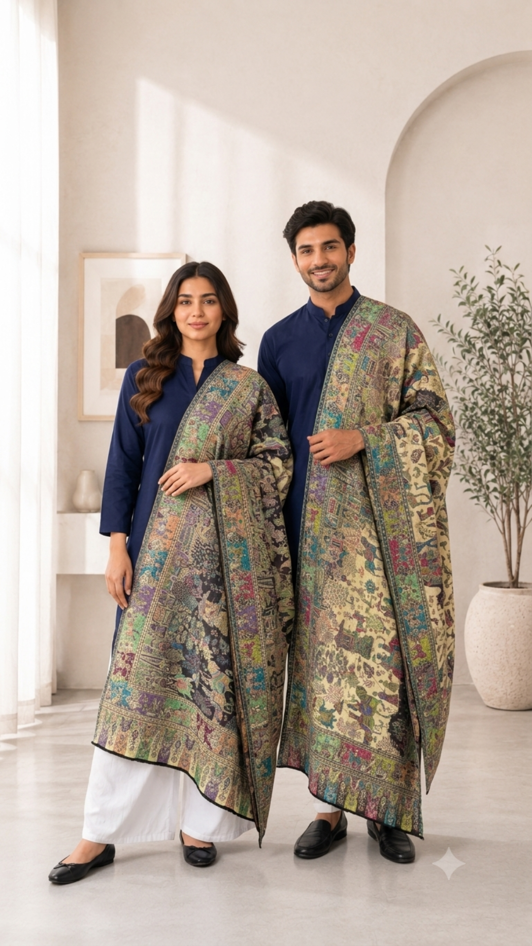 Reversible Semi Pashmina Unisex Stoles With Curated Box Packaging