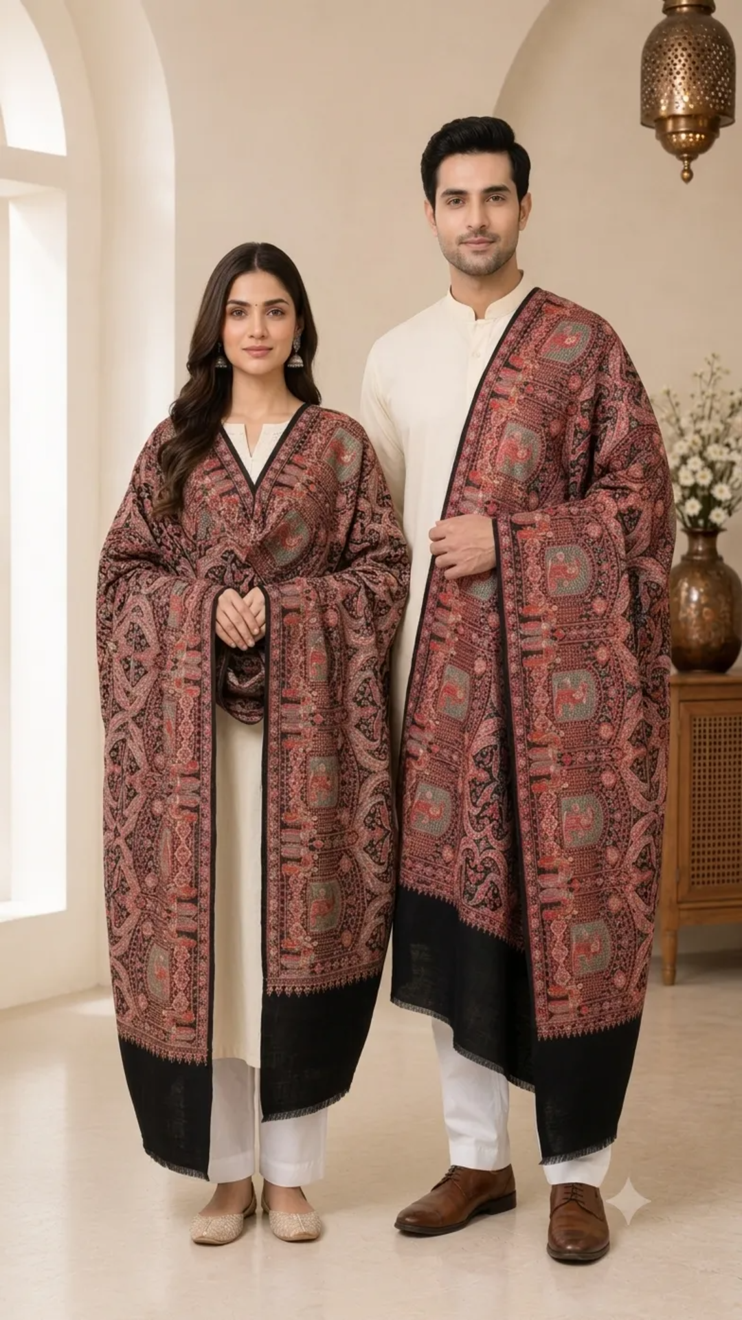 Reversible Cashmere Wool  Unisex Stole - Pack of 1  With Curated Premium Box Packaging