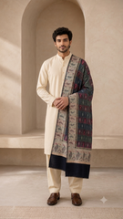 Non Reversible Semi Pashmina Unisex Stole - Pack of 1 With Premium  Curated Box Packaging