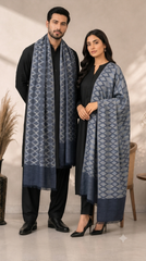 Geometric Grace Reversible Semi Pashmina Unisex Stoles - Pack of 1 With Premium  Curated Box Packaging
