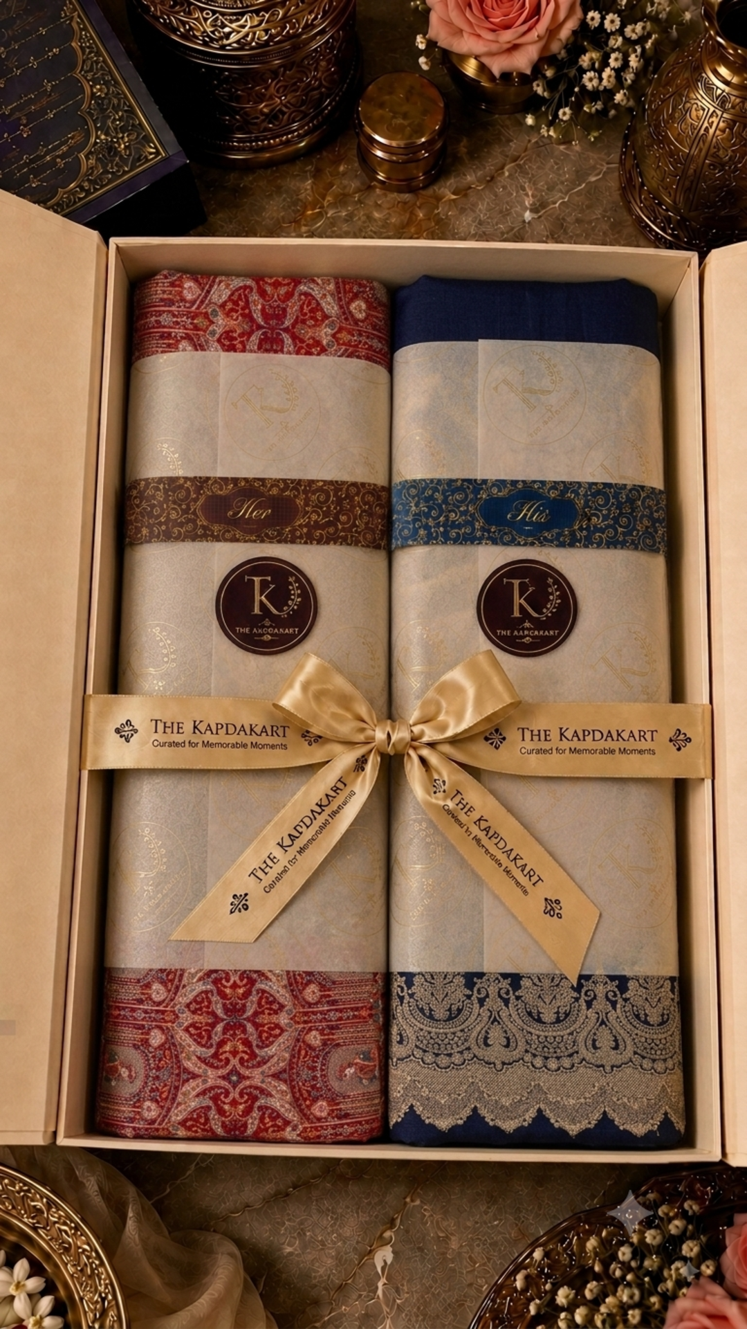 The Kapdakart His & Her Collection Of Fine wool & Cashmere wool  Reversible Stole with Premium Box Packaging