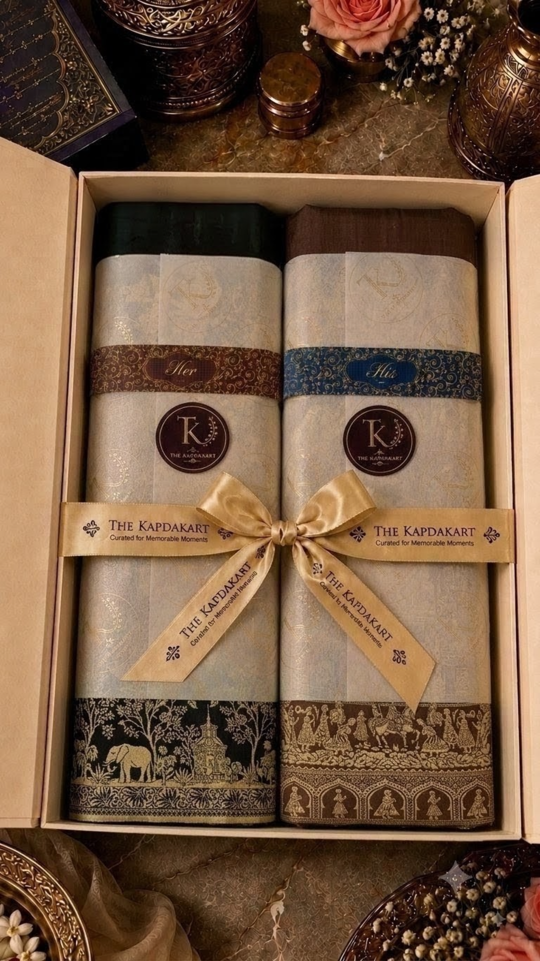 The Kapdakart His & Her Collection Of  Semi Pashmina Stole with Premium Box Packaging