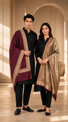 Reversible Cashmere Wool  Unisex Stole - Pack of 1  With Curated Premium Box Packaging