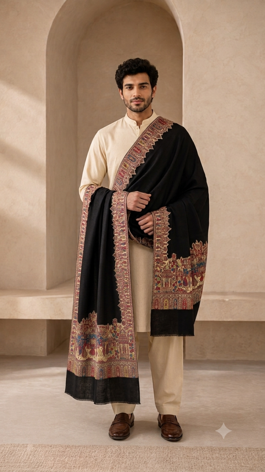 Non Reversible Fine Wool  Unisex Shawls - Pack of 1 With Premium  Curated Box Packaging