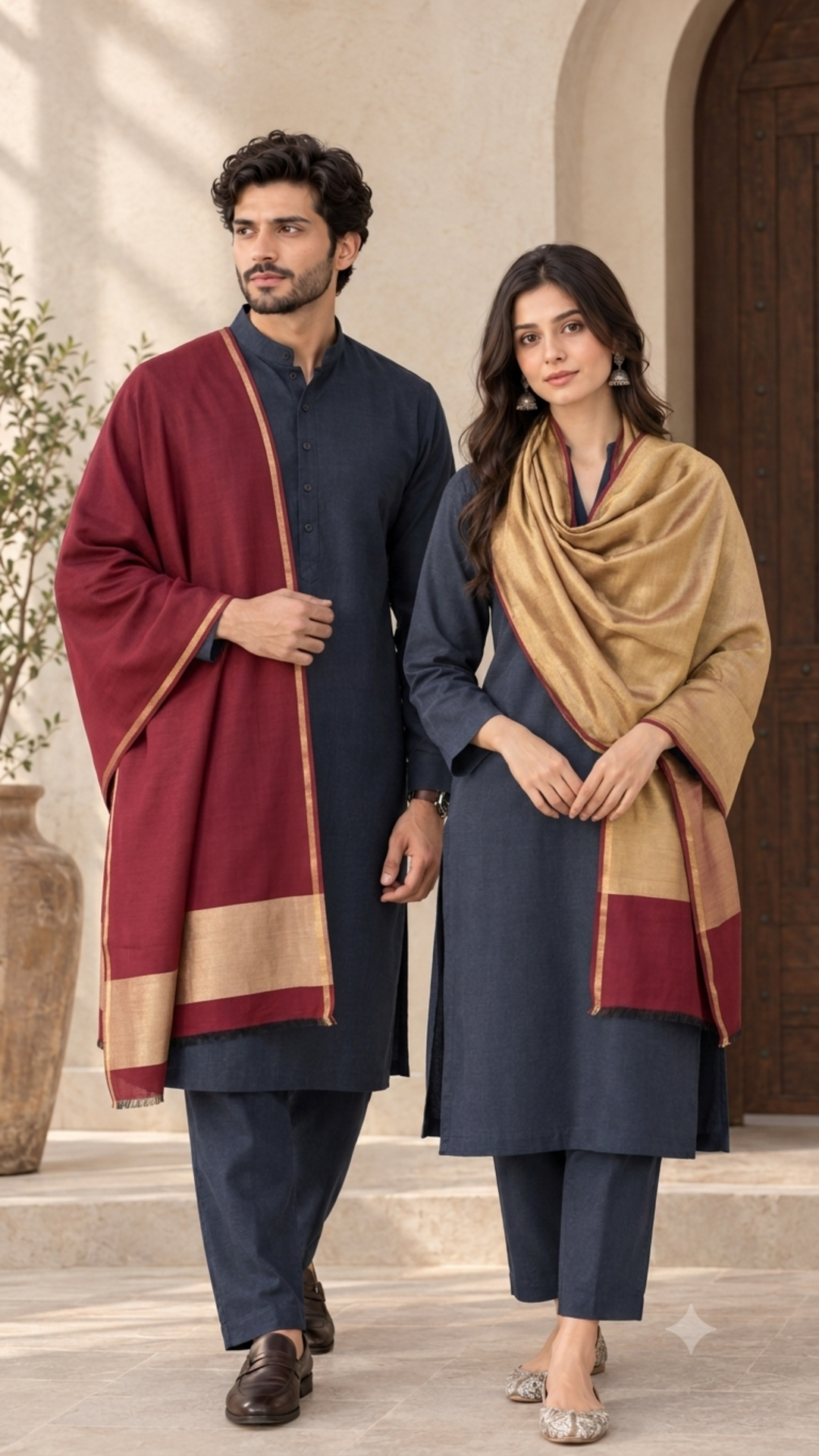 Reversible Fine Wool  Unisex Stoles - Pack of 1 With Premium  Curated Box Packaging