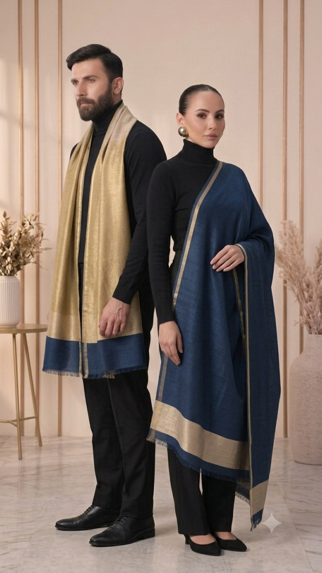 Reversible Fine Wool  Unisex Stoles - Pack of 1 With Premium  Curated Box Packaging