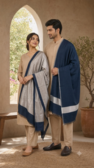 Reversible Fine Wool  Unisex Stoles - Pack of 1 With Premium  Curated Box Packaging