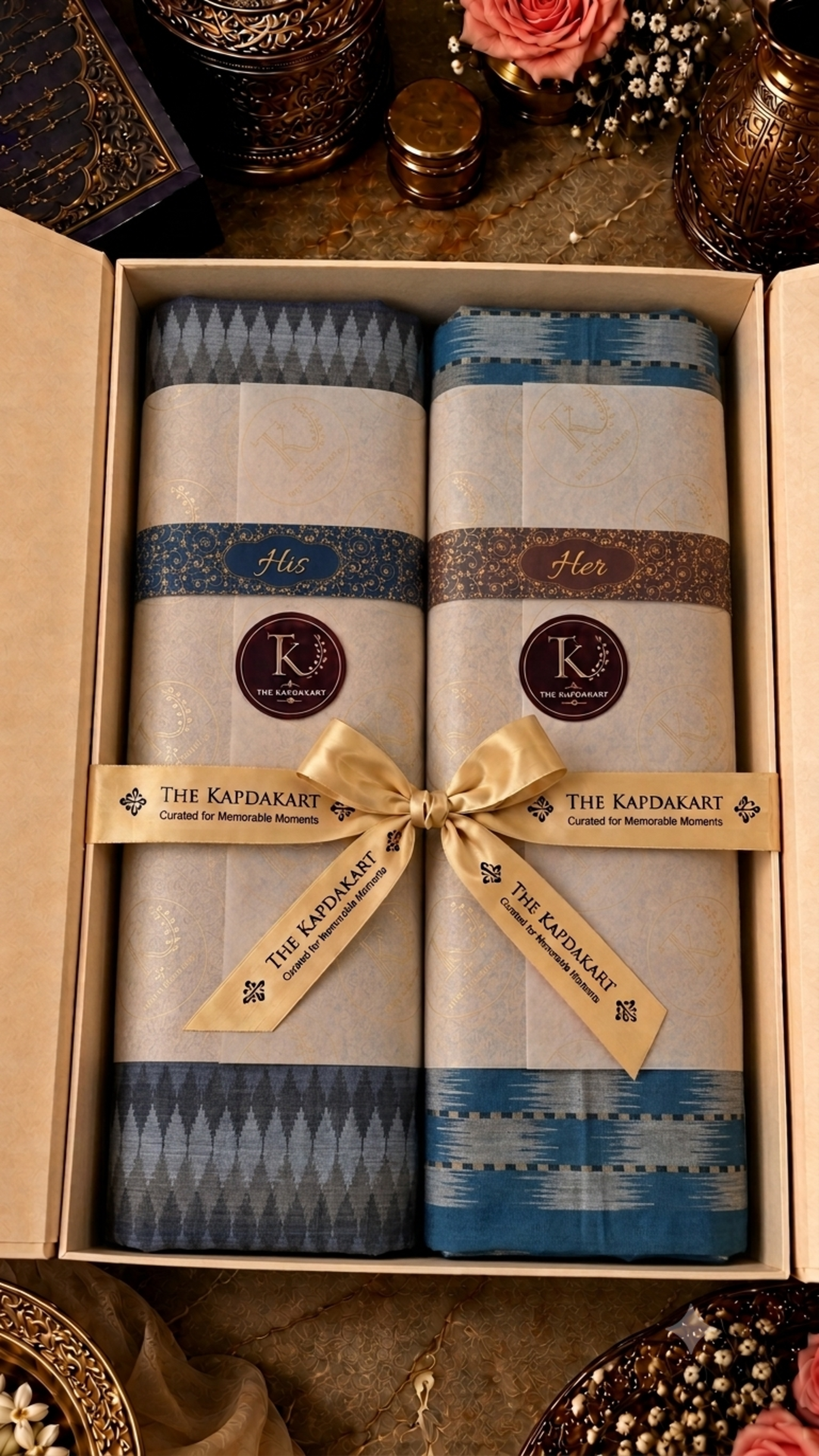 The Kapdakart His & Her Collection Of Semi Pashmina Stole with Premium Box Packaging