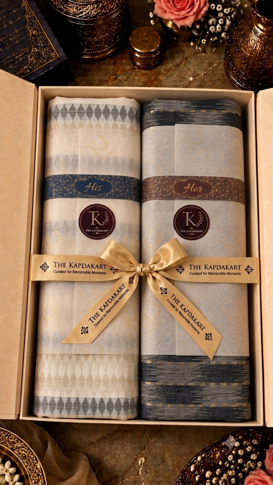 The Kapdakart His & Her Collection Of Semi Pashmina Stole with Premium Box Packaging