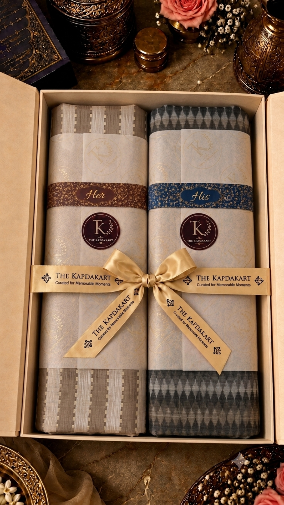 The Kapdakart His & Her Collection Of Semi Pashmina Stole with Premium Box Packaging
