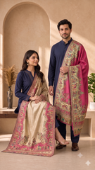 Reversible Moonlight  Heritage Unisex Shawls - Pack of 1 Premium Curated Box Packaging