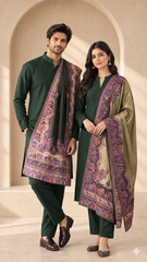 Reversible Moonlight  Heritage Unisex Shawls - Pack of 1 Premium Curated Box Packaging