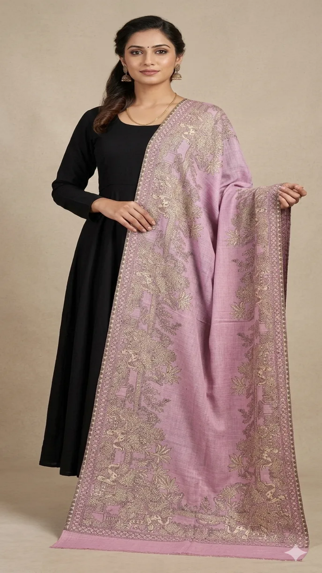 Graceful Non Reversible Pashmina Unisex Stole With Curated Box Packaging