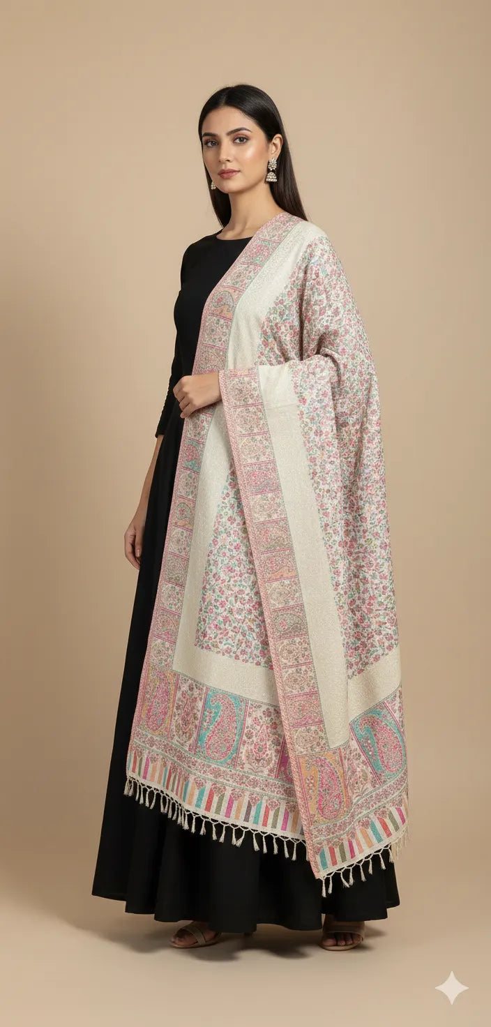 Non Reversible Semi Pashmina Unisex Stole With Curated Box Packaging