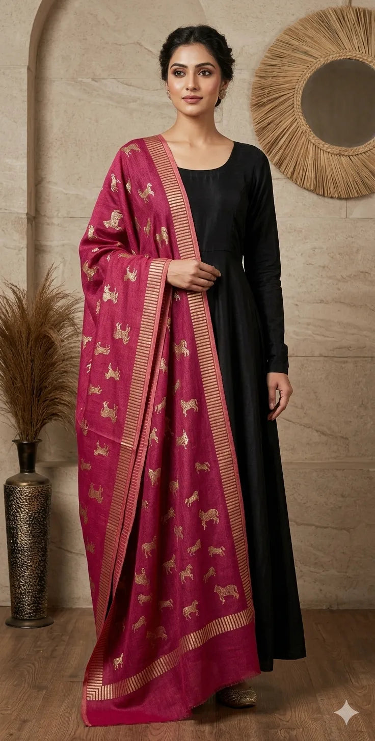 Reversible Pashmina Unisex Stoles With Curated Box Packaging