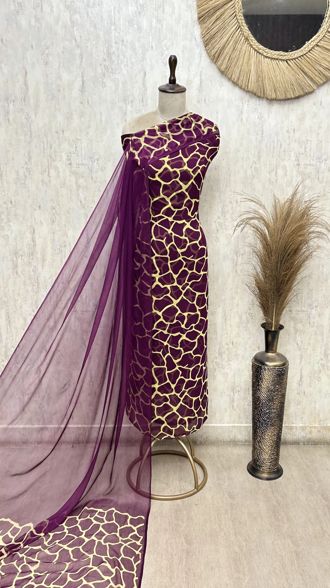 Gilded Mosaic Georgette Unstitched Suit