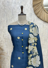 Sunlit Blossom Weave Mul Unstitched Suit