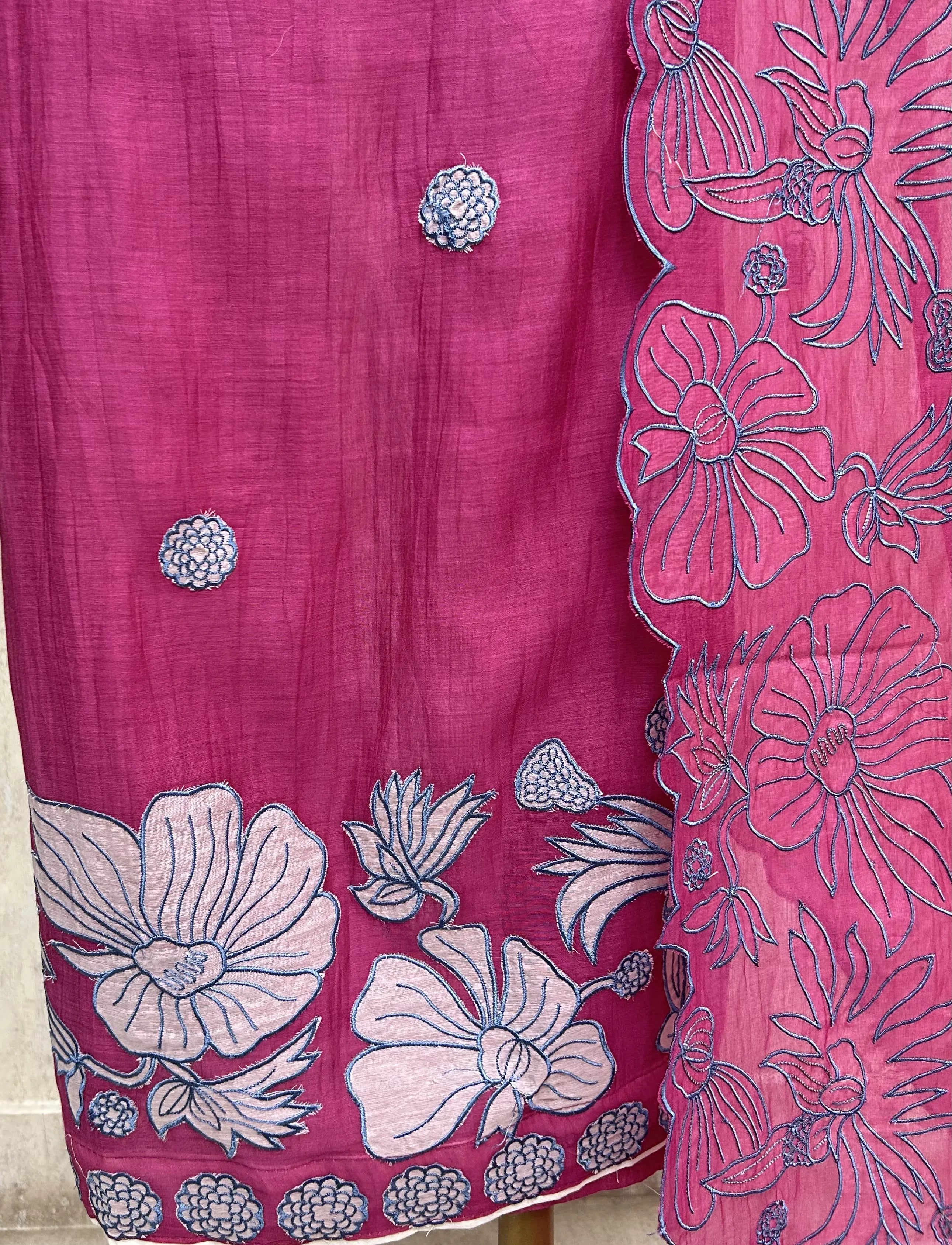 Sunlit Blossom Weave Mul Unstitched Suit