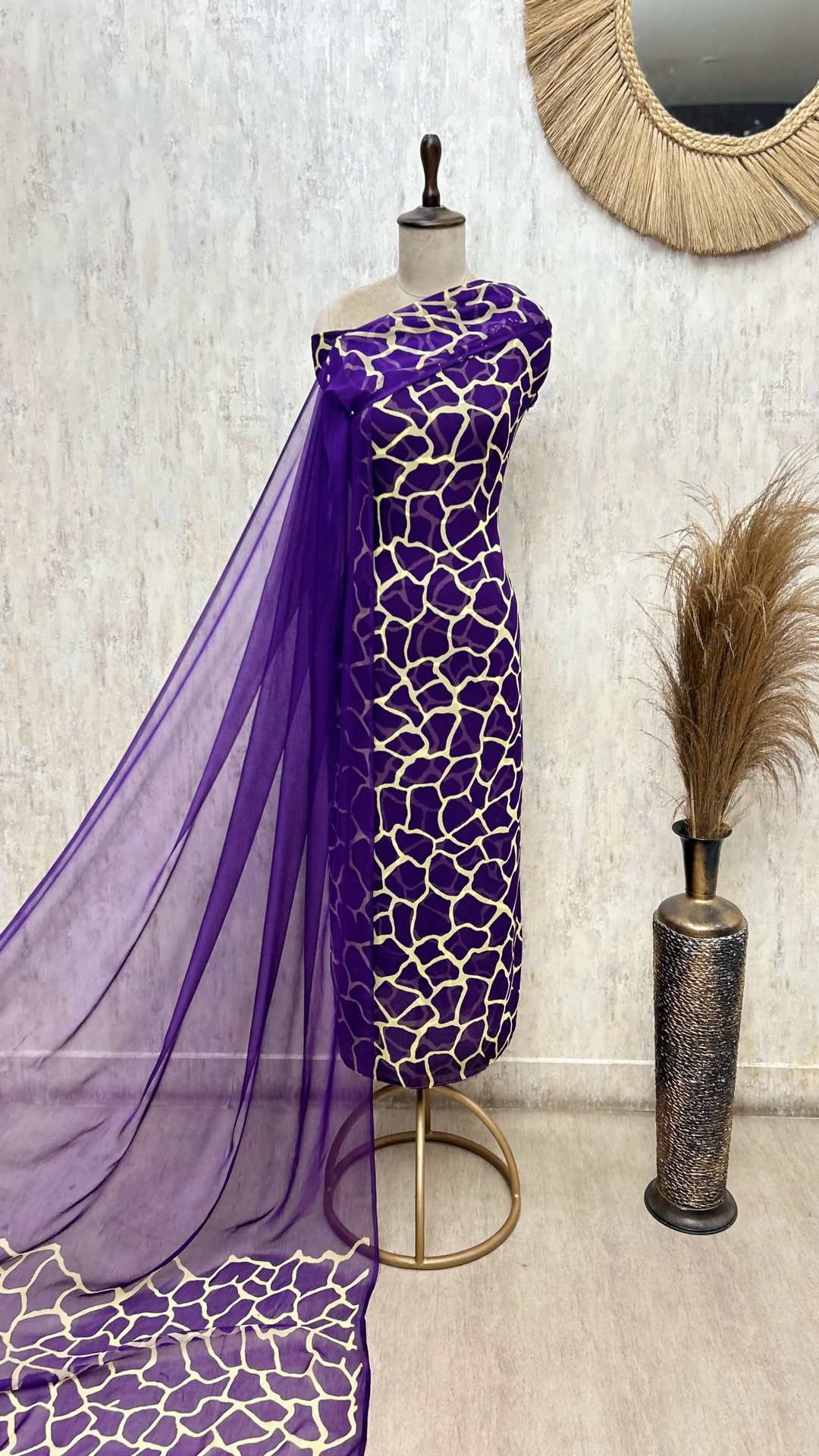 Gilded Mosaic Georgette Unstitched Suit