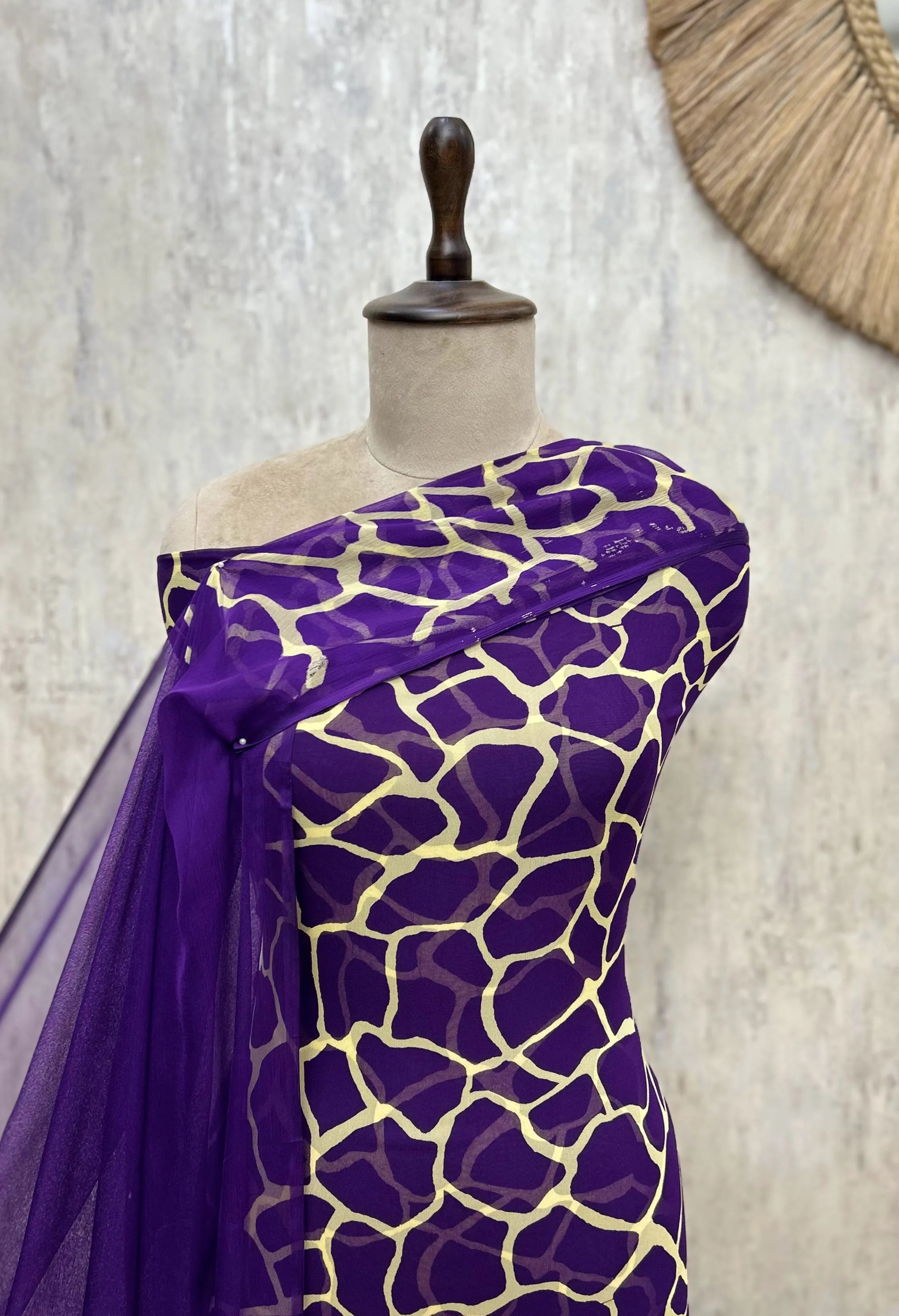 Gilded Mosaic Georgette Unstitched Suit