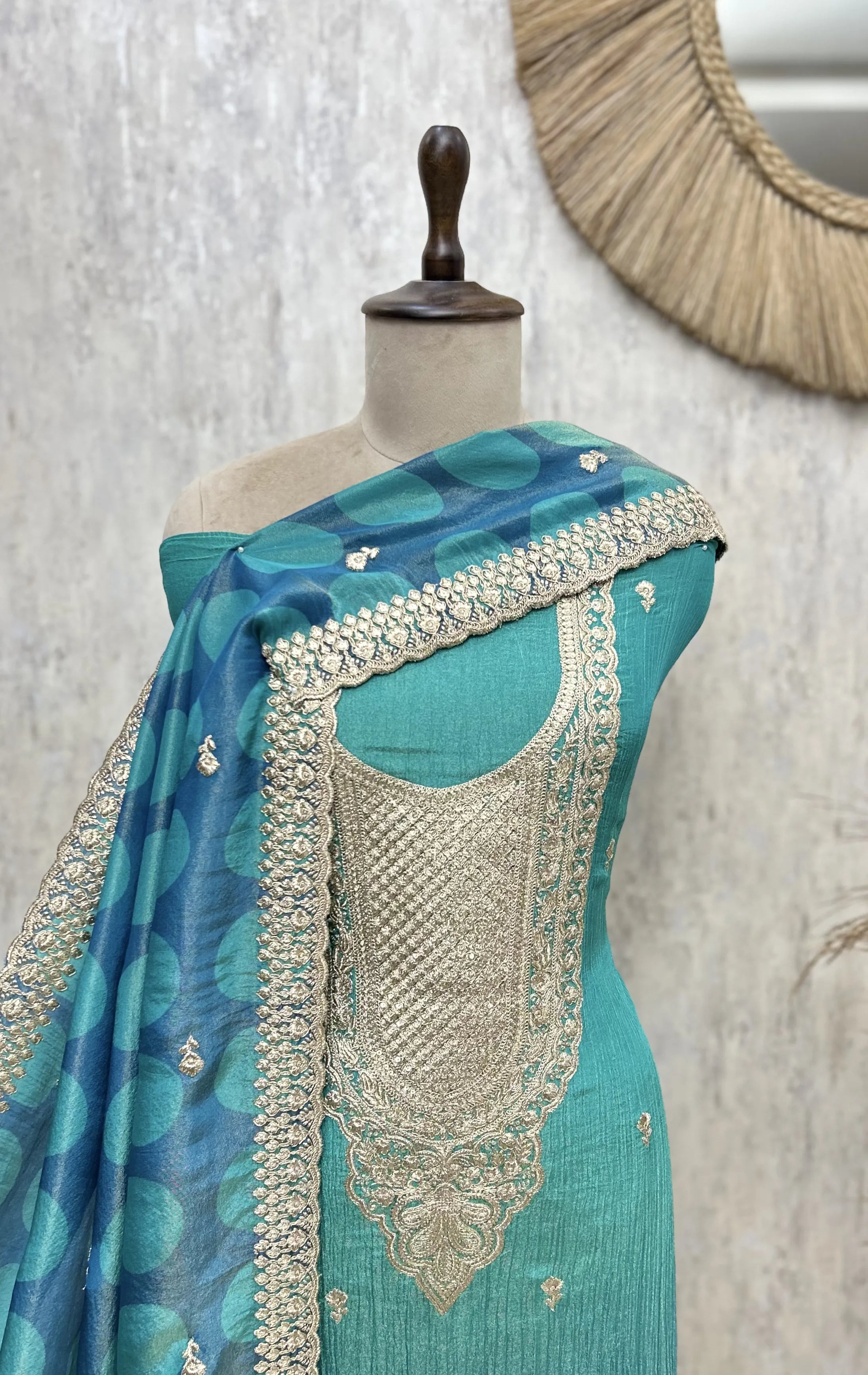 Celestial Crush Tissue Unstitched Suit