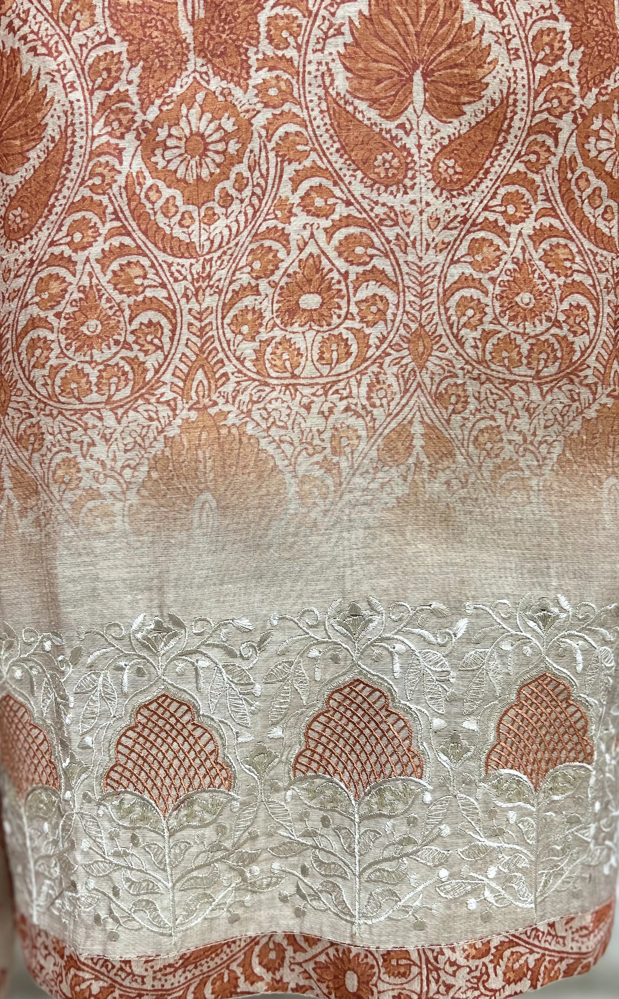 Rose Blossom Heritage Linen Unstitched Suit
