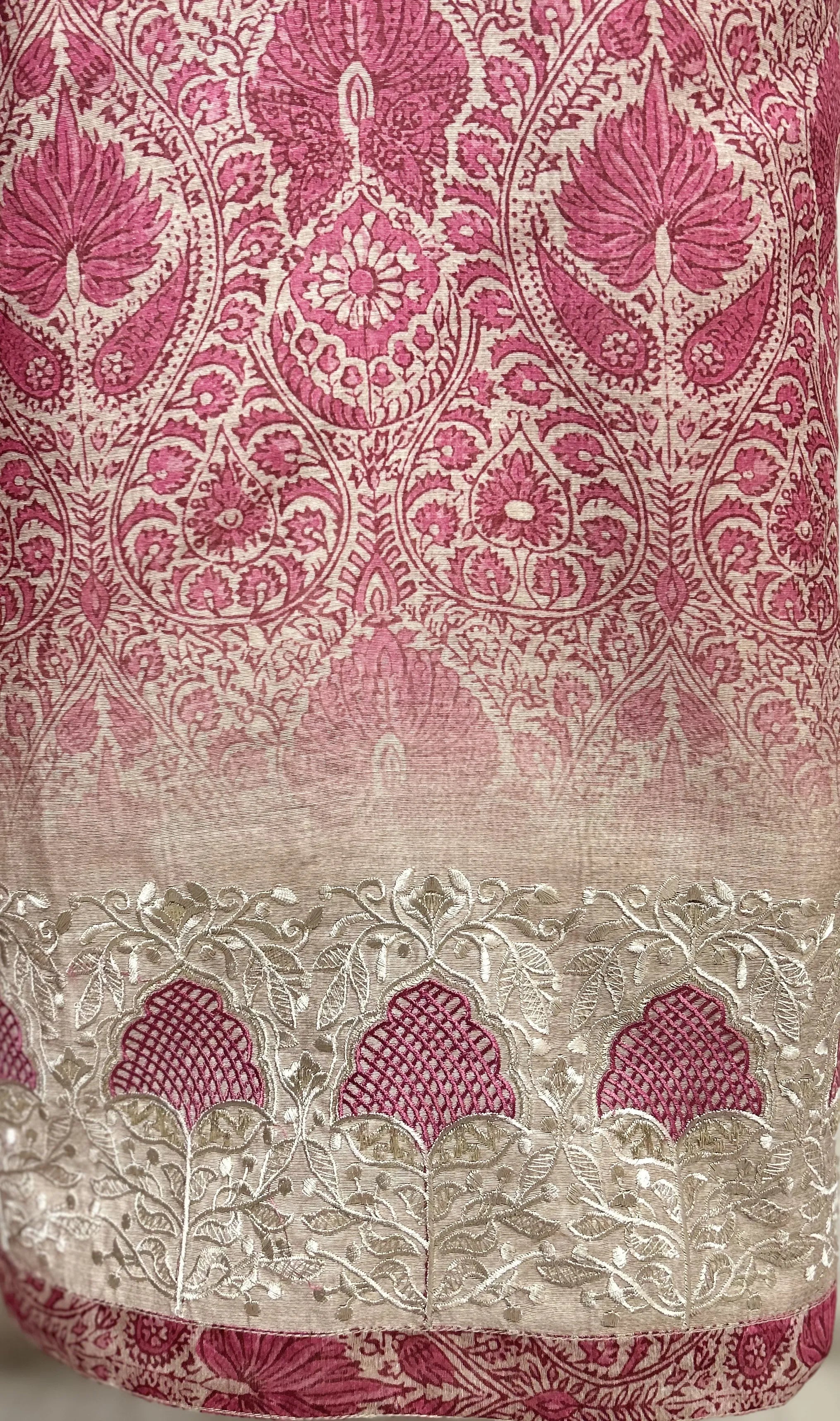 Rose Blossom Heritage Linen Unstitched Suit